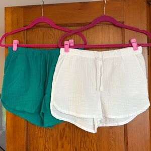 Green and White Shorts